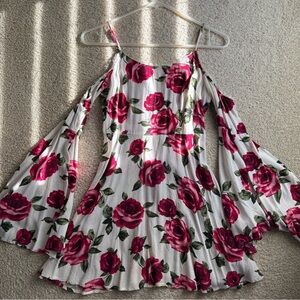 Floral Summer Dress with Pink Roses
